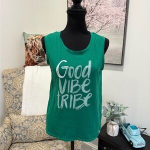 Life Is Good Green Relaxed Tank Top